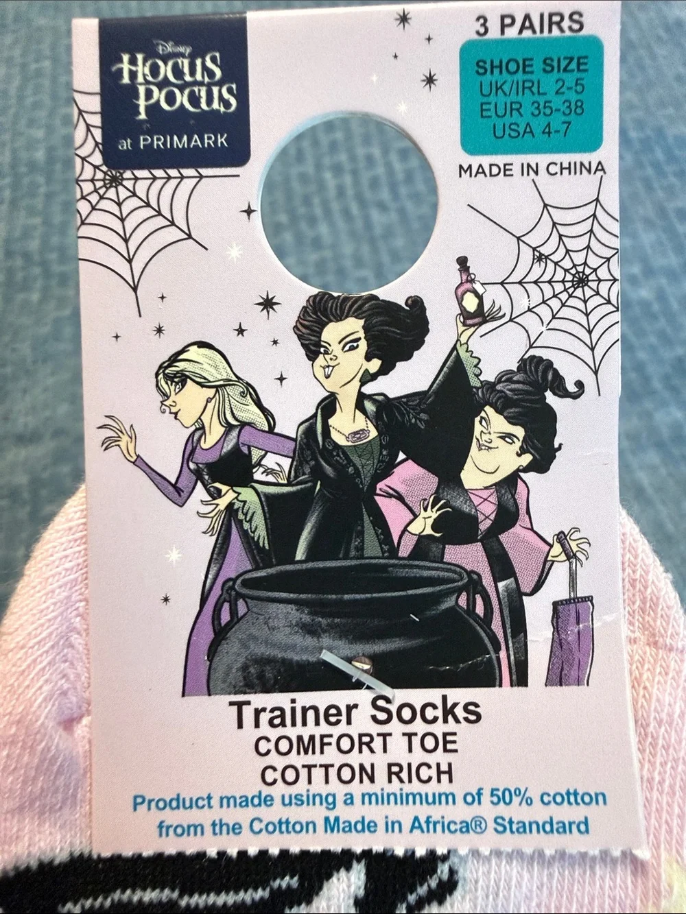 Disney Pink Hocus Pocus Socks set of 3 NWT